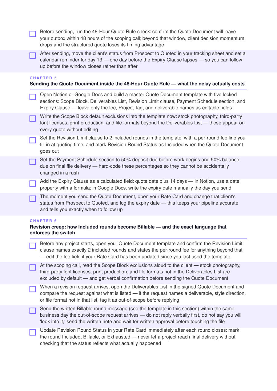 Price Your Design Work Without Apology — Free Checklist: Checklists further in, grouped by section